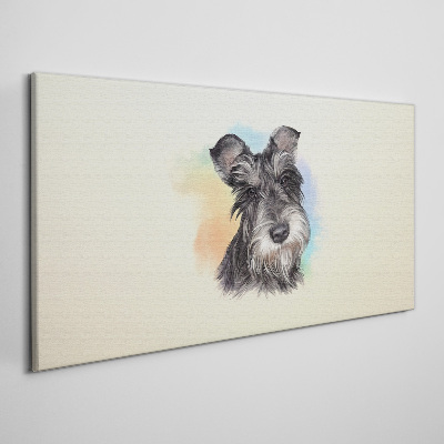 Tableau sur toile Portrait d'un chien aux couleurs pastel