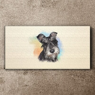 Tableau sur toile Portrait d'un chien aux couleurs pastel