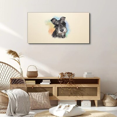 Tableau sur toile Portrait d'un chien aux couleurs pastel