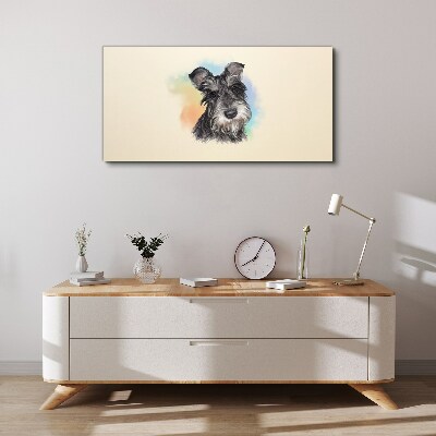 Tableau sur toile Portrait d'un chien aux couleurs pastel