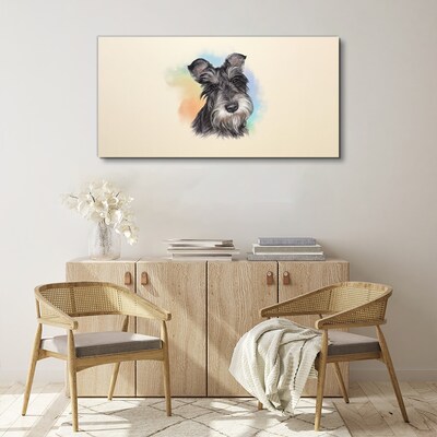 Tableau sur toile Portrait d'un chien aux couleurs pastel