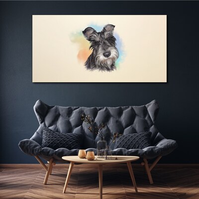 Tableau sur toile Portrait d'un chien aux couleurs pastel