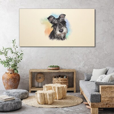 Tableau sur toile Portrait d'un chien aux couleurs pastel