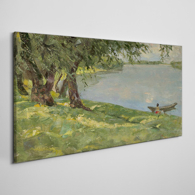 Tableau imprimé sur toile Un paysage paisible au bord de la rivière