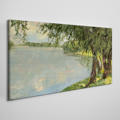 Tableau sur toile La paix au bord de la rivière