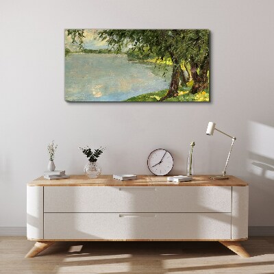 Tableau sur toile La paix au bord de la rivière