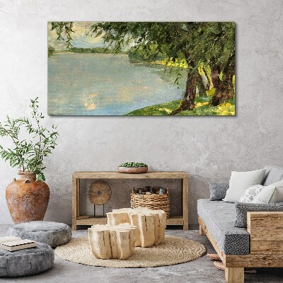Tableau sur toile La paix au bord de la rivière