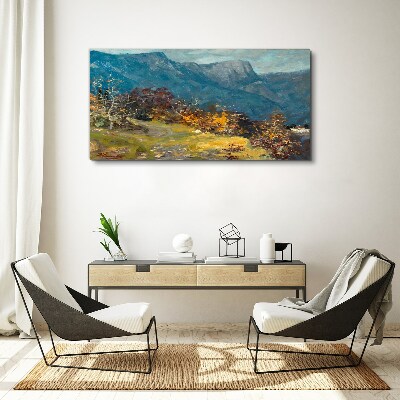 Tableau toile imprimée Paysage de montagne aux couleurs d'automne