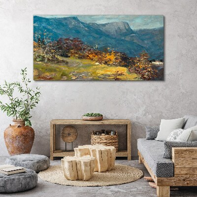 Tableau toile imprimée Paysage de montagne aux couleurs d'automne