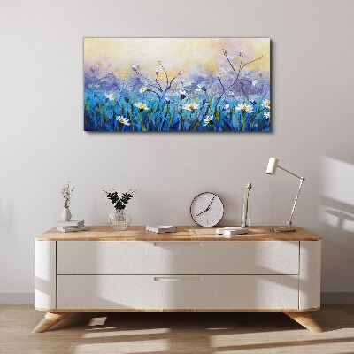Tableau sur toile Un paysage floral aux couleurs pastel