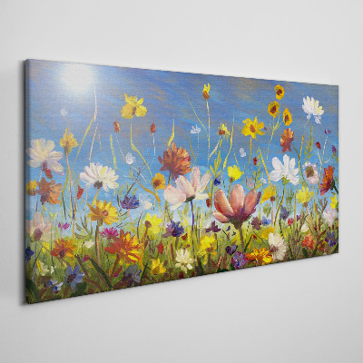 Tableau sur toile Un paysage floral par une journée ensoleillée