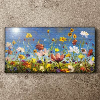 Tableau sur toile Un paysage floral par une journée ensoleillée