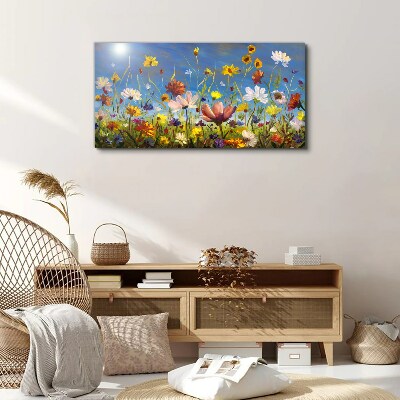 Tableau sur toile Un paysage floral par une journée ensoleillée