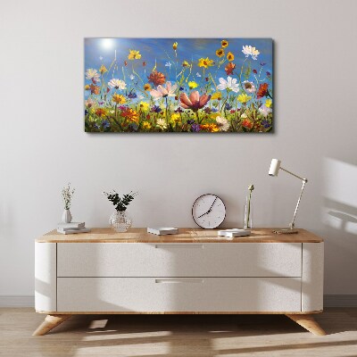 Tableau sur toile Un paysage floral par une journée ensoleillée