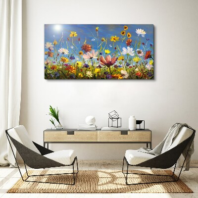 Tableau sur toile Un paysage floral par une journée ensoleillée