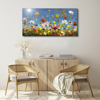 Tableau sur toile Un paysage floral par une journée ensoleillée
