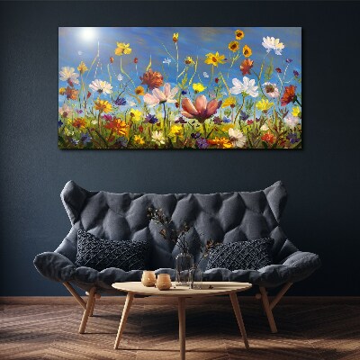 Tableau sur toile Un paysage floral par une journée ensoleillée