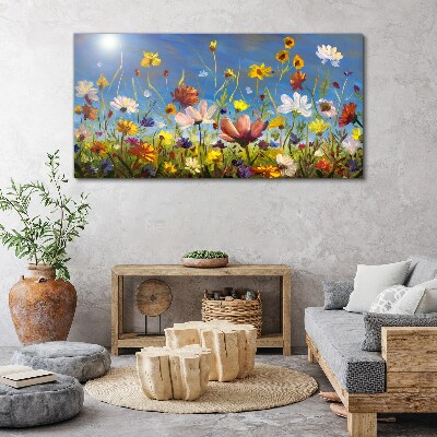 Tableau sur toile Un paysage floral par une journée ensoleillée