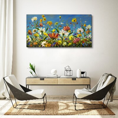 Tableau toile imprimée Paysage floral printanier