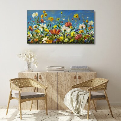 Tableau toile imprimée Paysage floral printanier