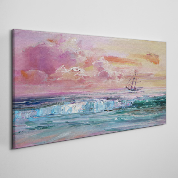 Tableau imprimé sur toile Un coucher de soleil paisible sur la mer