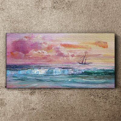 Tableau imprimé sur toile Un coucher de soleil paisible sur la mer