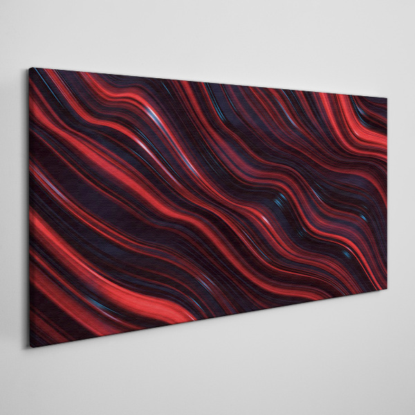 Tableau imprimé sur toile Vagues de rouge et de bleu marine