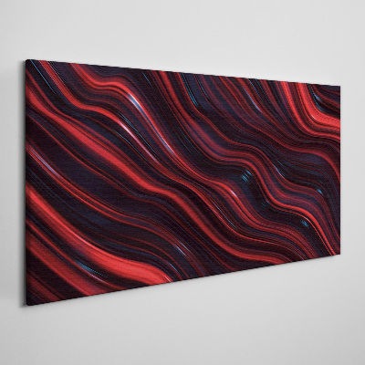 Tableau imprimé sur toile Vagues de rouge et de bleu marine