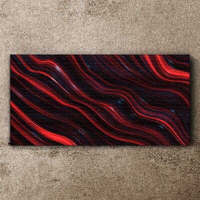 Tableau imprimé sur toile Vagues de rouge et de bleu marine