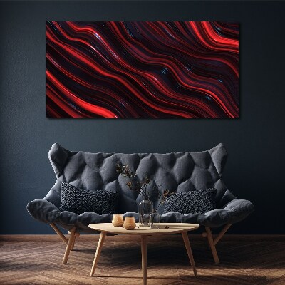 Tableau imprimé sur toile Vagues de rouge et de bleu marine