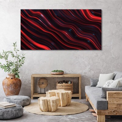 Tableau imprimé sur toile Vagues de rouge et de bleu marine