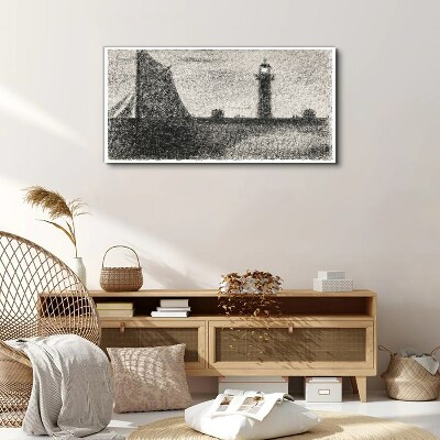 Tableau sur toile Un phare dans un décor monochrome