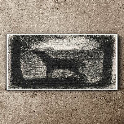 Tableau imprimé sur toile L'ombre d'un cheval dans la forêt