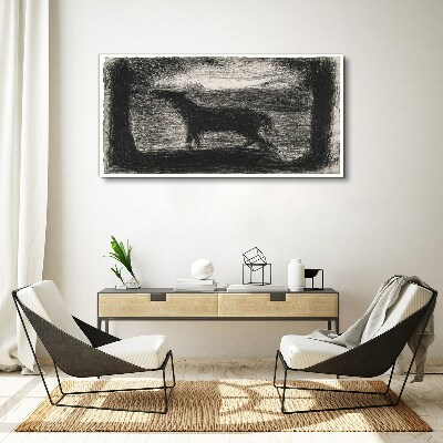 Tableau imprimé sur toile L'ombre d'un cheval dans la forêt