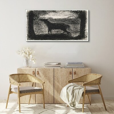 Tableau imprimé sur toile L'ombre d'un cheval dans la forêt