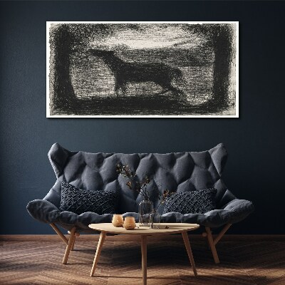 Tableau imprimé sur toile L'ombre d'un cheval dans la forêt