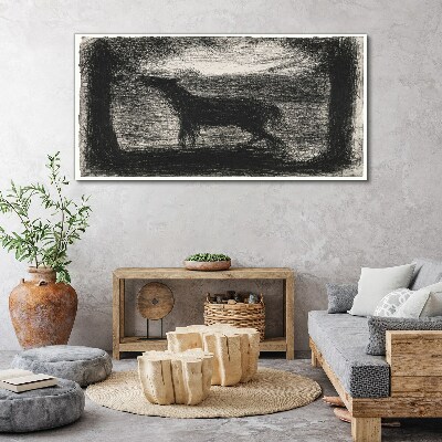 Tableau imprimé sur toile L'ombre d'un cheval dans la forêt