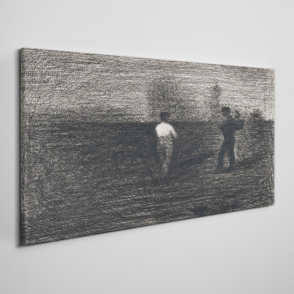 Tableau toile imprimée Des figures brumeuses sur fond de paysage