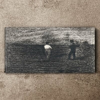 Tableau toile imprimée Des figures brumeuses sur fond de paysage