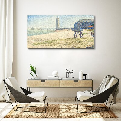 Tableau imprimé sur toile Un phare au bord de la mer