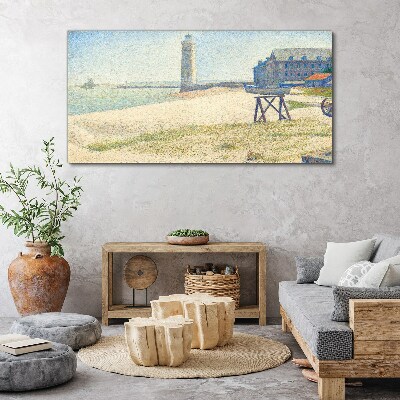 Tableau imprimé sur toile Un phare au bord de la mer