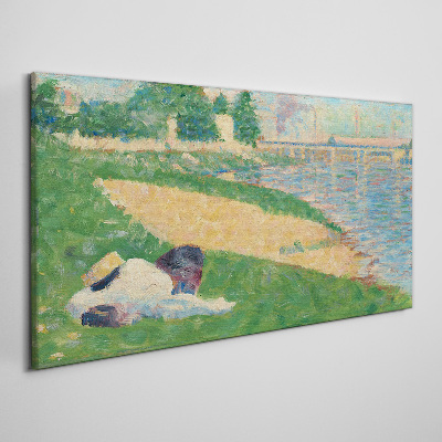 Tableau imprimé sur toile Farniente estivale au bord de l'eau