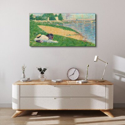 Tableau imprimé sur toile Farniente estivale au bord de l'eau