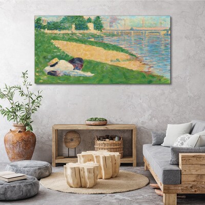 Tableau imprimé sur toile Farniente estivale au bord de l'eau