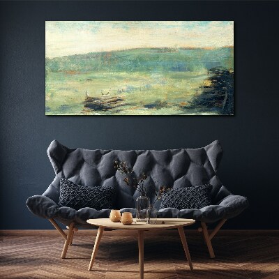 Tableau imprimé sur toile Un paysage paisible aux tons pastel