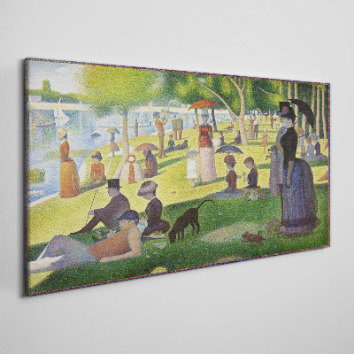 Tableau imprimé sur toile Dimanche après-midi au bord de la rivière