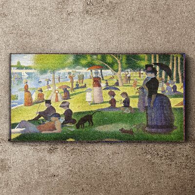 Tableau imprimé sur toile Dimanche après-midi au bord de la rivière