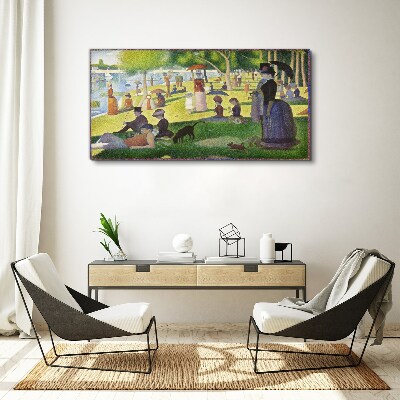 Tableau imprimé sur toile Dimanche après-midi au bord de la rivière