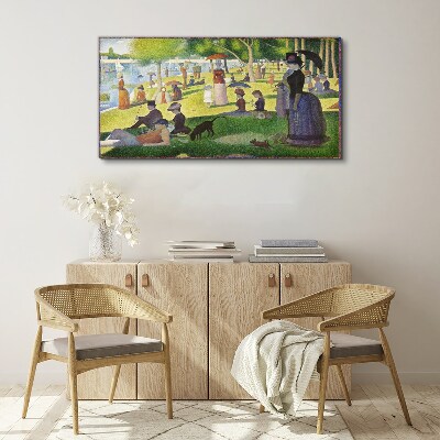 Tableau imprimé sur toile Dimanche après-midi au bord de la rivière