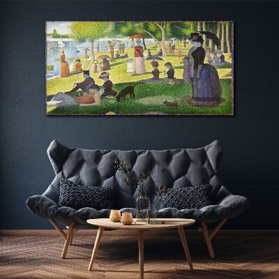 Tableau imprimé sur toile Dimanche après-midi au bord de la rivière